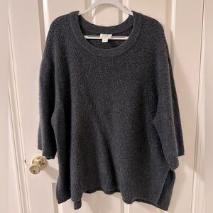 LOFT Gray 3/4 Sleeve Lounge Sweater